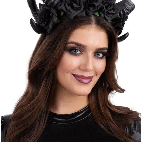 Black Demon Floral Headband - Adult Weekender