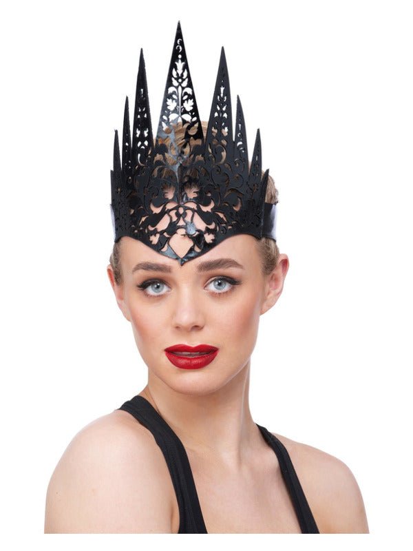 Black Filigree Queen Crown Headband - Adult Weekender