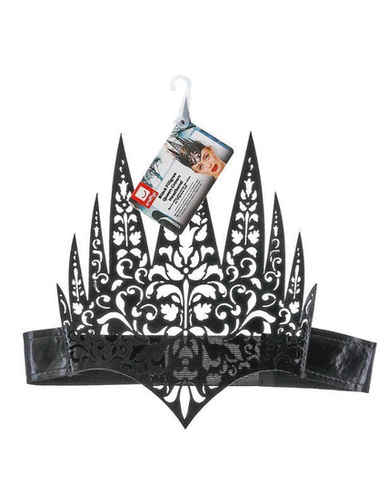 Black Filigree Queen Crown Headband - Adult Weekender
