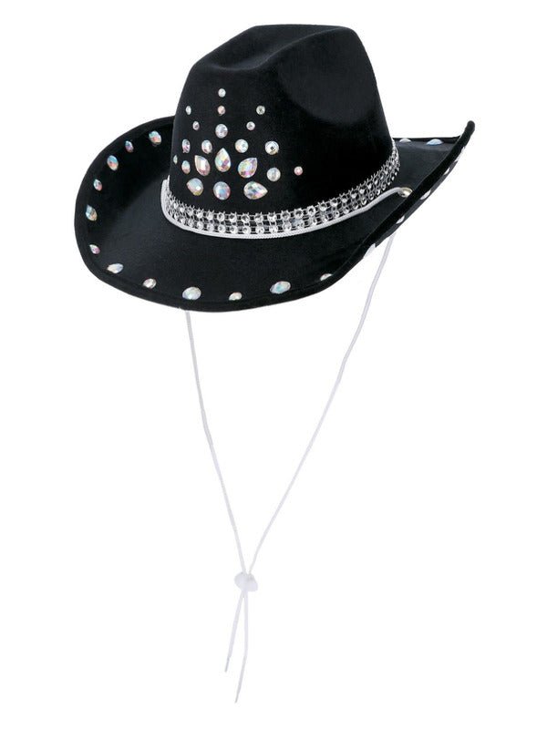 Black Rhinestone Cowboy Hat - Adult Weekender