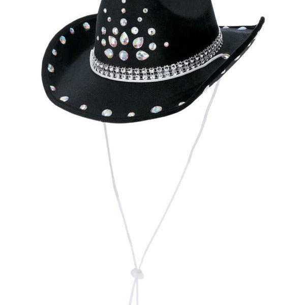 Black Rhinestone Cowboy Hat - Adult Weekender