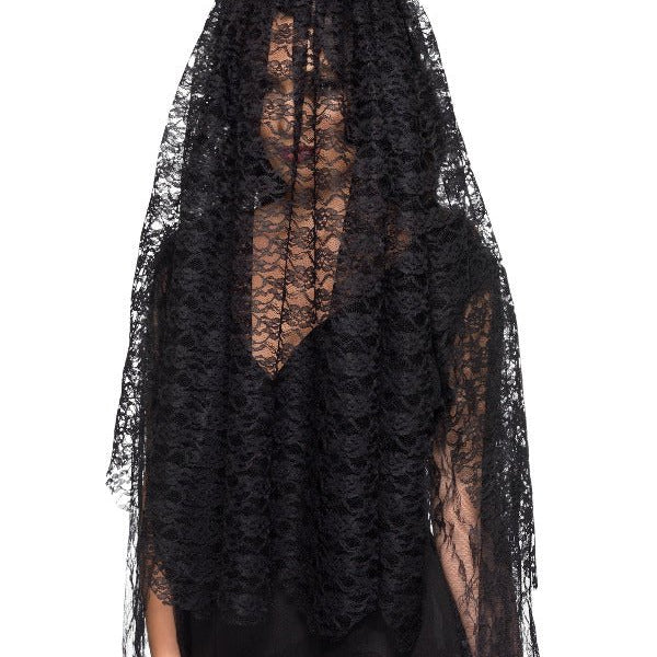 Black Widow Veil, Black - Adult Weekender