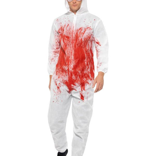 Bloody Forensic Overall Costume, Red - Adult Weekender