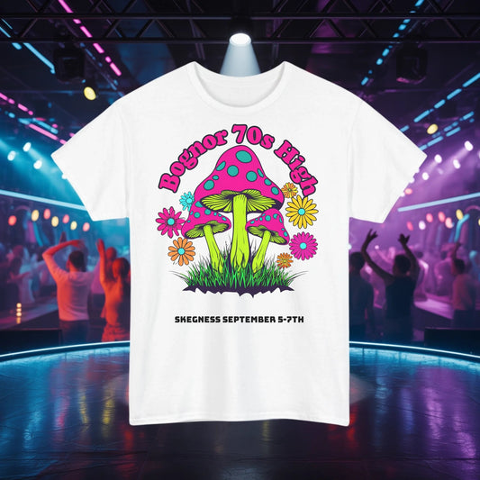 Bognor 70s High - Adult Weekender Front and Back Personalised Unisex Heavy T-Shirt 70s - Adult Weekender