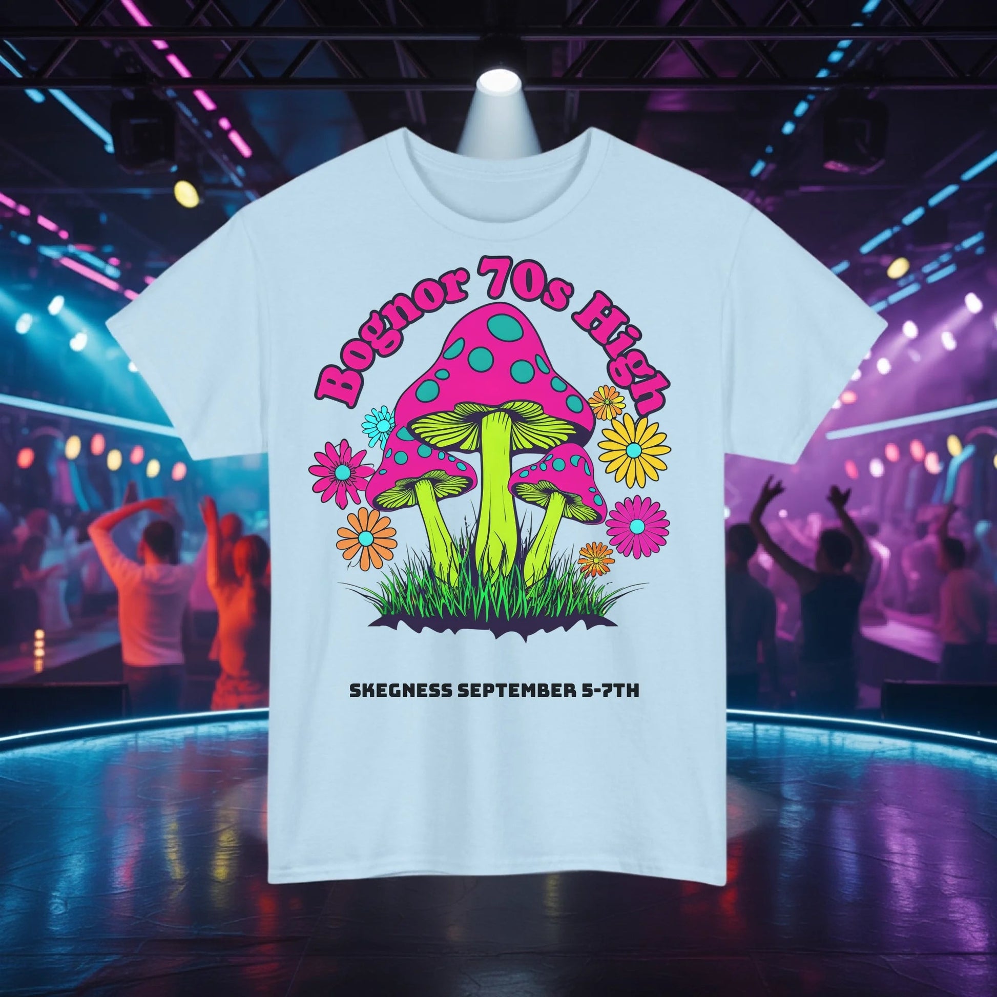 Bognor 70s High - Adult Weekender Front and Back Personalised Unisex Heavy T-Shirt 70s - Adult Weekender