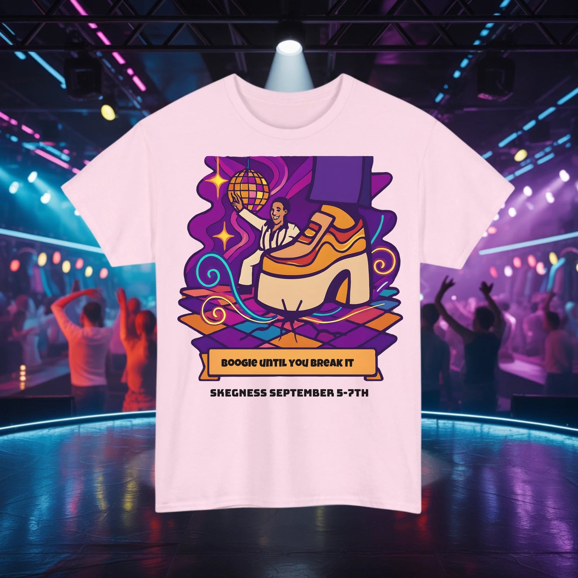 Boogie until you break it - Adult Weekender Front and Back Personalised Unisex Heavy T-Shirt 70s - Adult Weekender