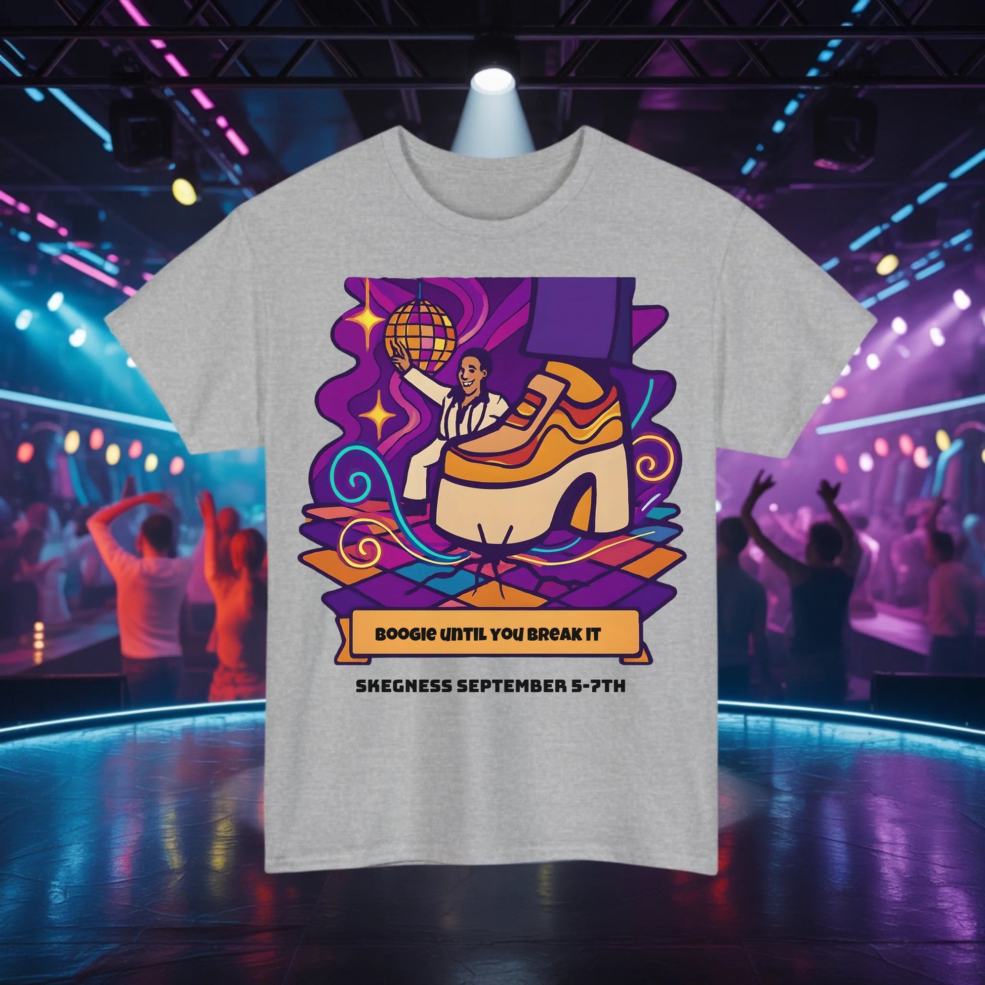 Boogie until you break it - Adult Weekender Front and Back Personalised Unisex Heavy T-Shirt 70s - Adult Weekender