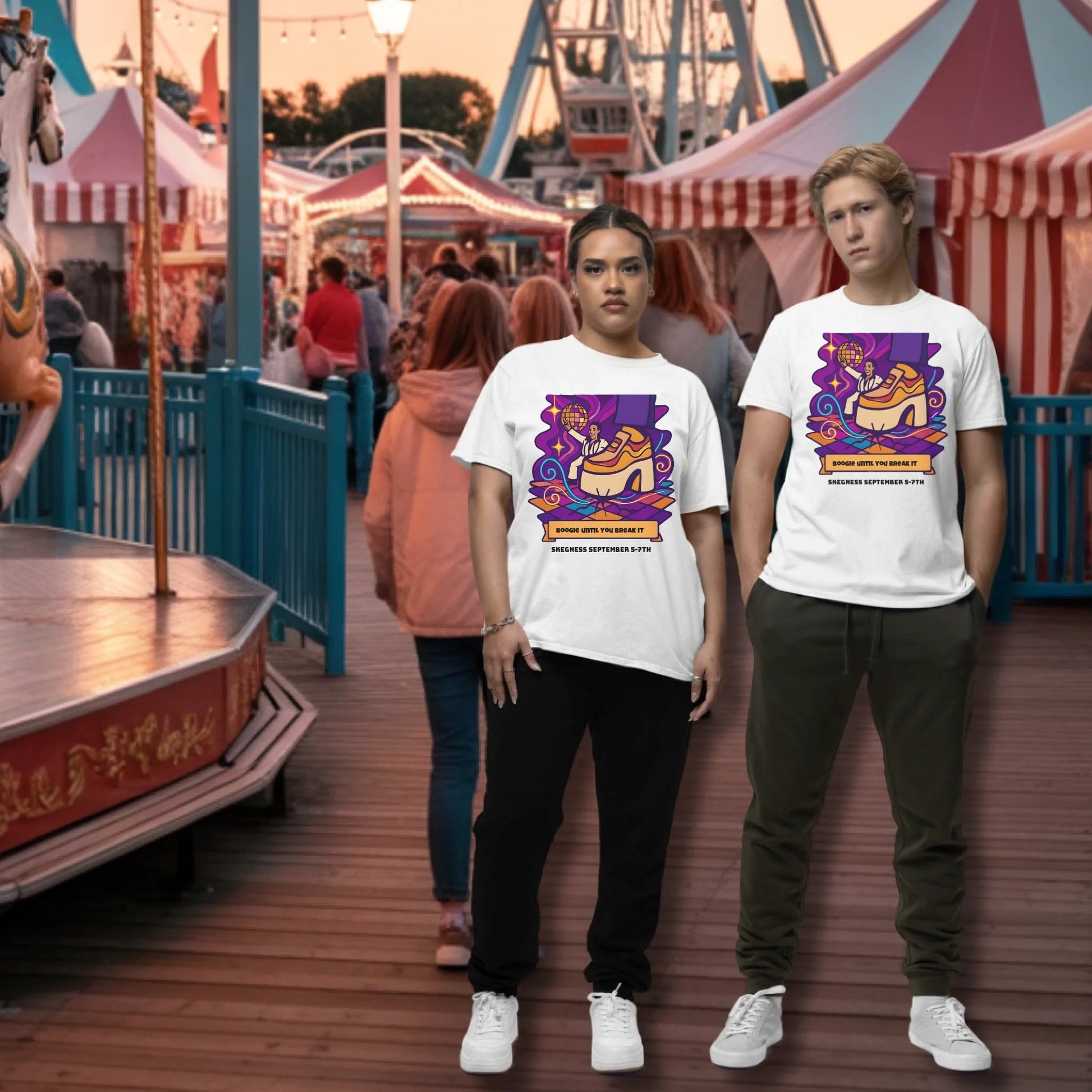 Boogie until you break it - Adult Weekender Front and Back Personalised Unisex Heavy T-Shirt 70s - Adult Weekender