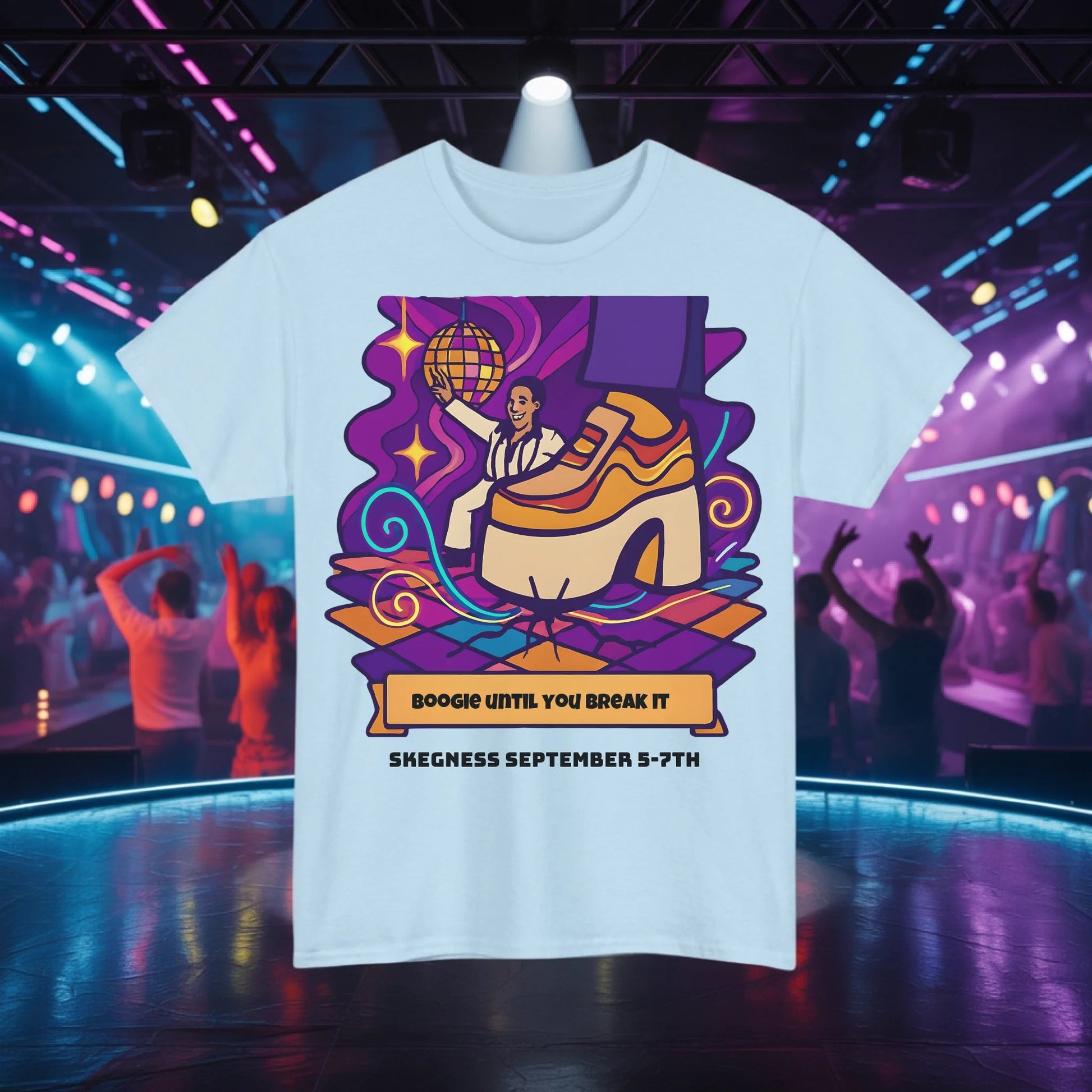Boogie until you break it - Adult Weekender Front and Back Personalised Unisex Heavy T-Shirt 70s - Adult Weekender