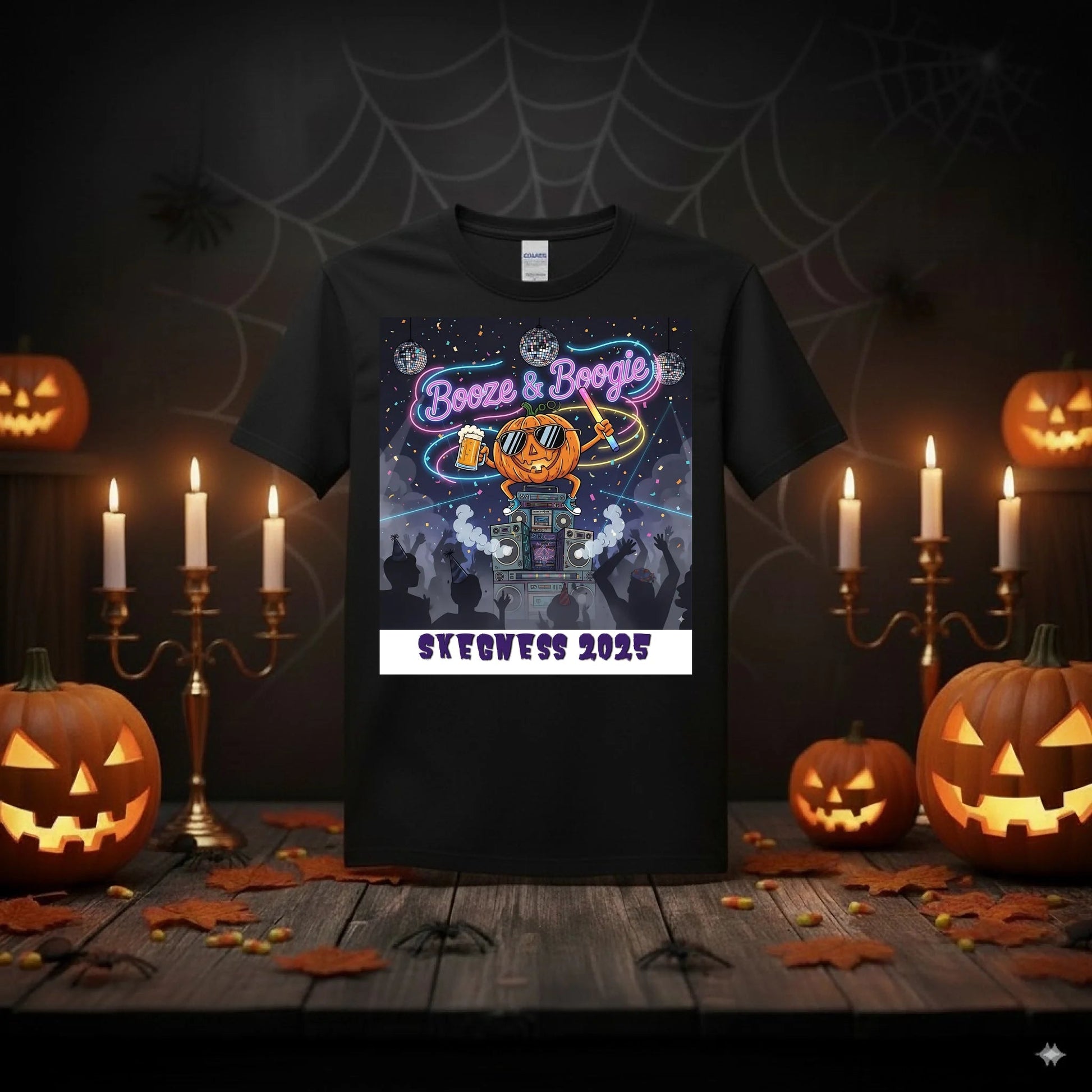 Booze and Boogie - Adult Weekender Unisex Heavy T-Shirt - Stags, Hens, Birthdays Halloween - Adult Weekender