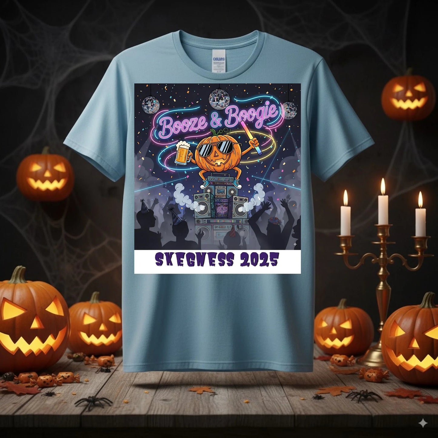 Booze and Boogie - Adult Weekender Unisex Heavy T-Shirt - Stags, Hens, Birthdays Halloween - Adult Weekender