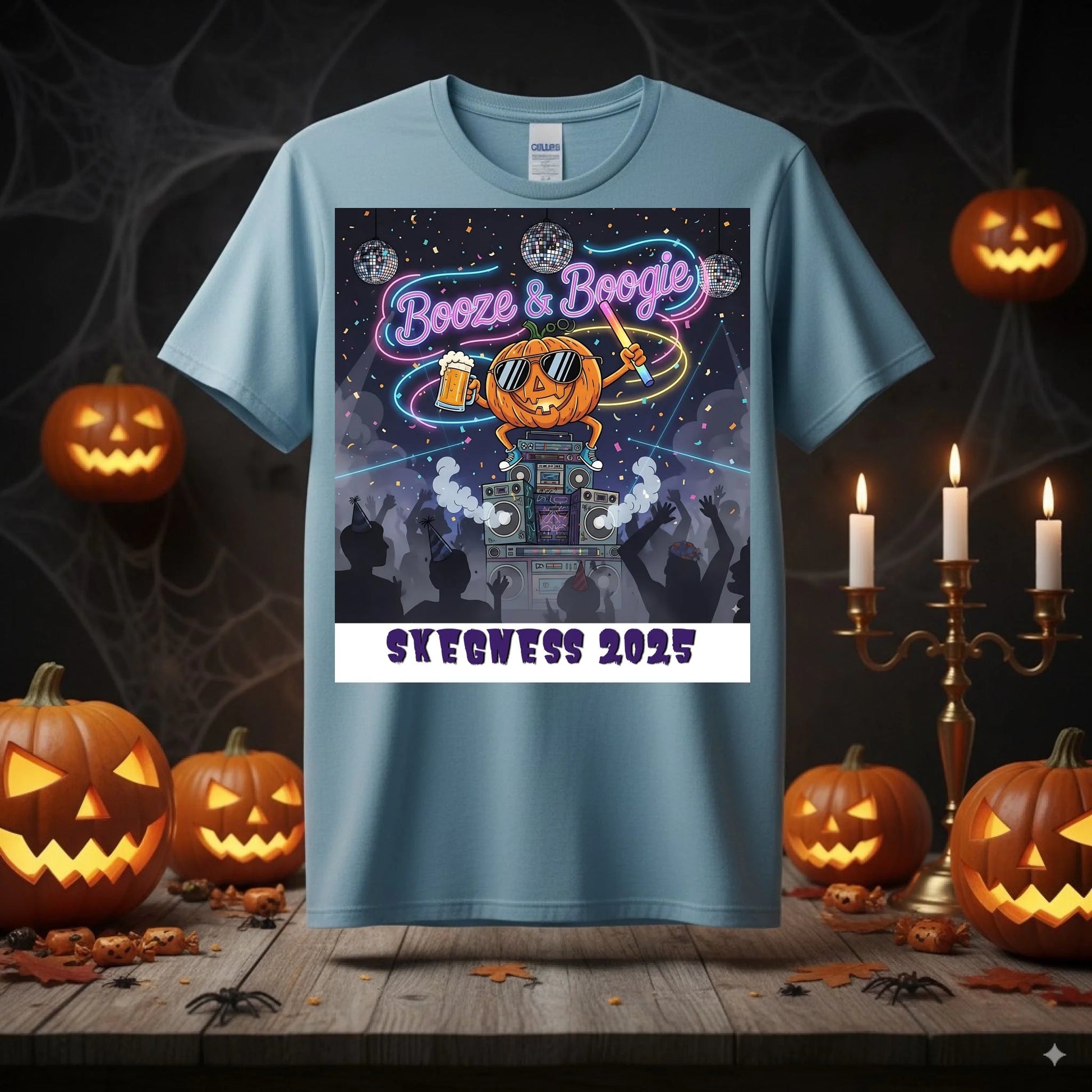 Booze and Boogie - Adult Weekender Unisex Heavy T-Shirt - Stags, Hens, Birthdays Halloween - Adult Weekender