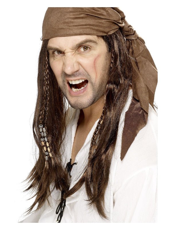Buccaneer Pirate Wig, Brown - Adult Weekender