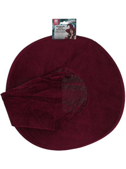 Burgundy Velour Witch Hat - Adult Weekender