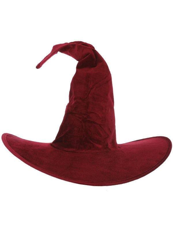 Burgundy Velour Witch Hat - Adult Weekender