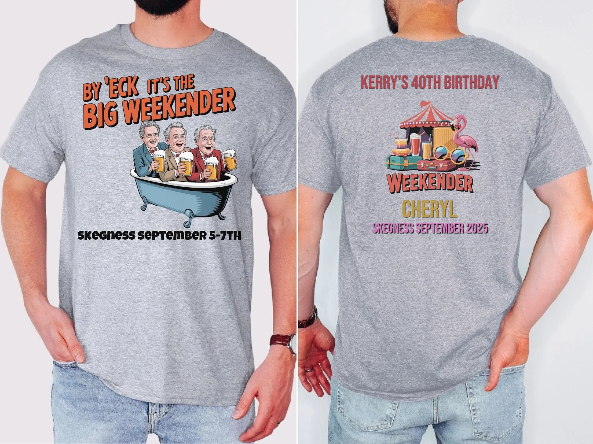 By 'Eck it's the Big Weekender - Adult Weekender Front and Back Personalised Unisex Heavy T-Shirt or Hoodie - 90s - Adult Weekender