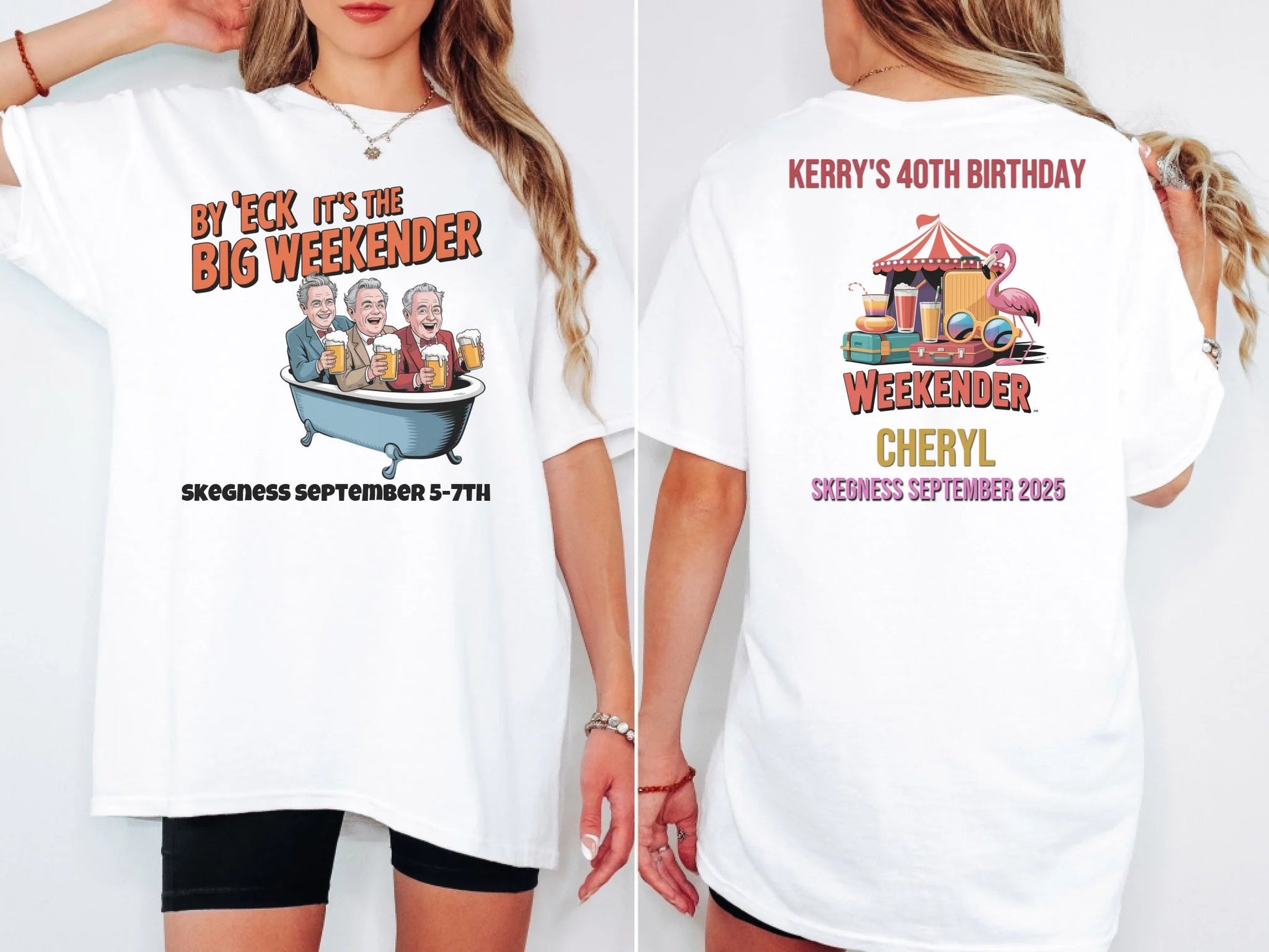 By 'Eck it's the Big Weekender - Adult Weekender Front and Back Personalised Unisex Heavy T-Shirt or Hoodie - 90s - Adult Weekender