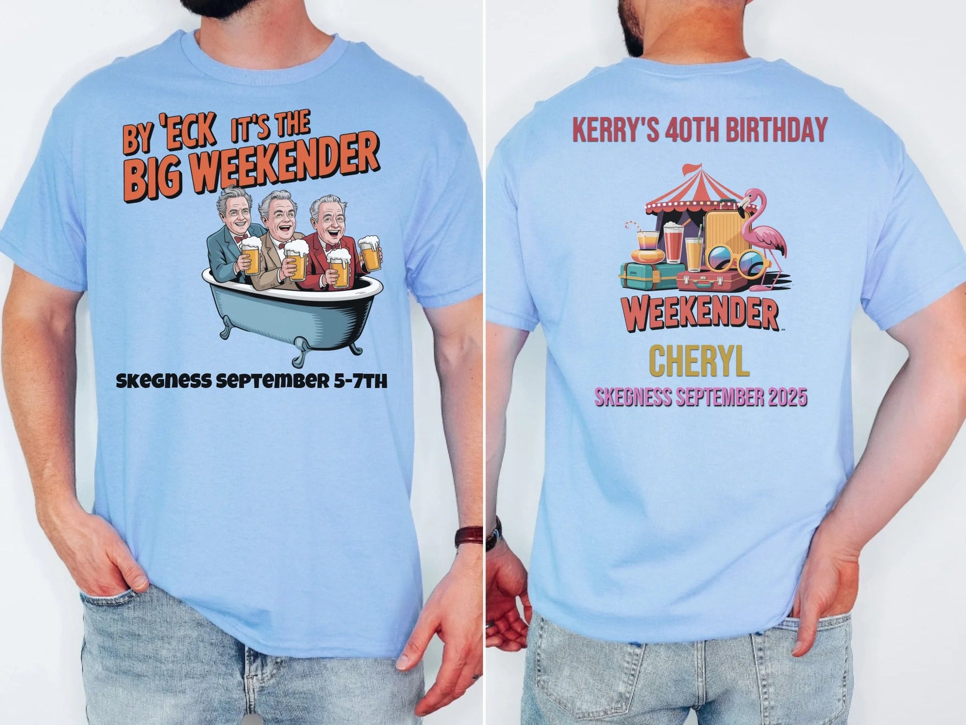 By 'Eck it's the Big Weekender - Adult Weekender Front and Back Personalised Unisex Heavy T-Shirt or Hoodie - 90s - Adult Weekender