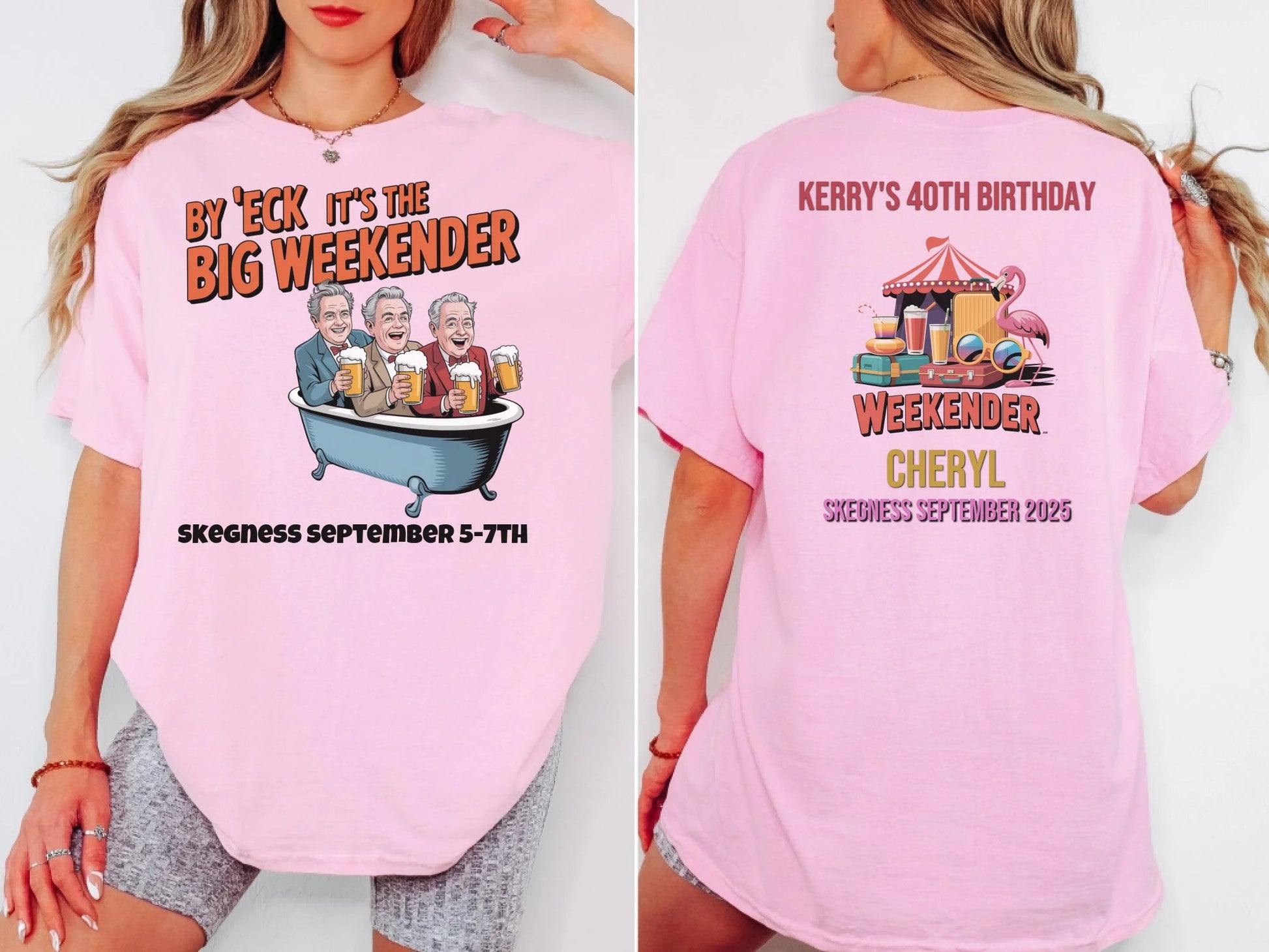 By 'Eck it's the Big Weekender - Adult Weekender Front and Back Personalised Unisex Heavy T-Shirt or Hoodie - 90s - Adult Weekender