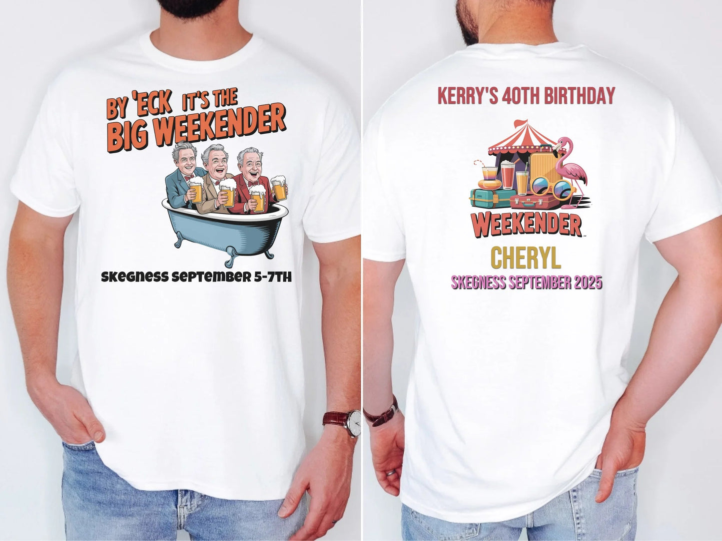 By 'Eck it's the Big Weekender - Adult Weekender Front and Back Personalised Unisex Heavy T-Shirt or Hoodie - 90s - Adult Weekender