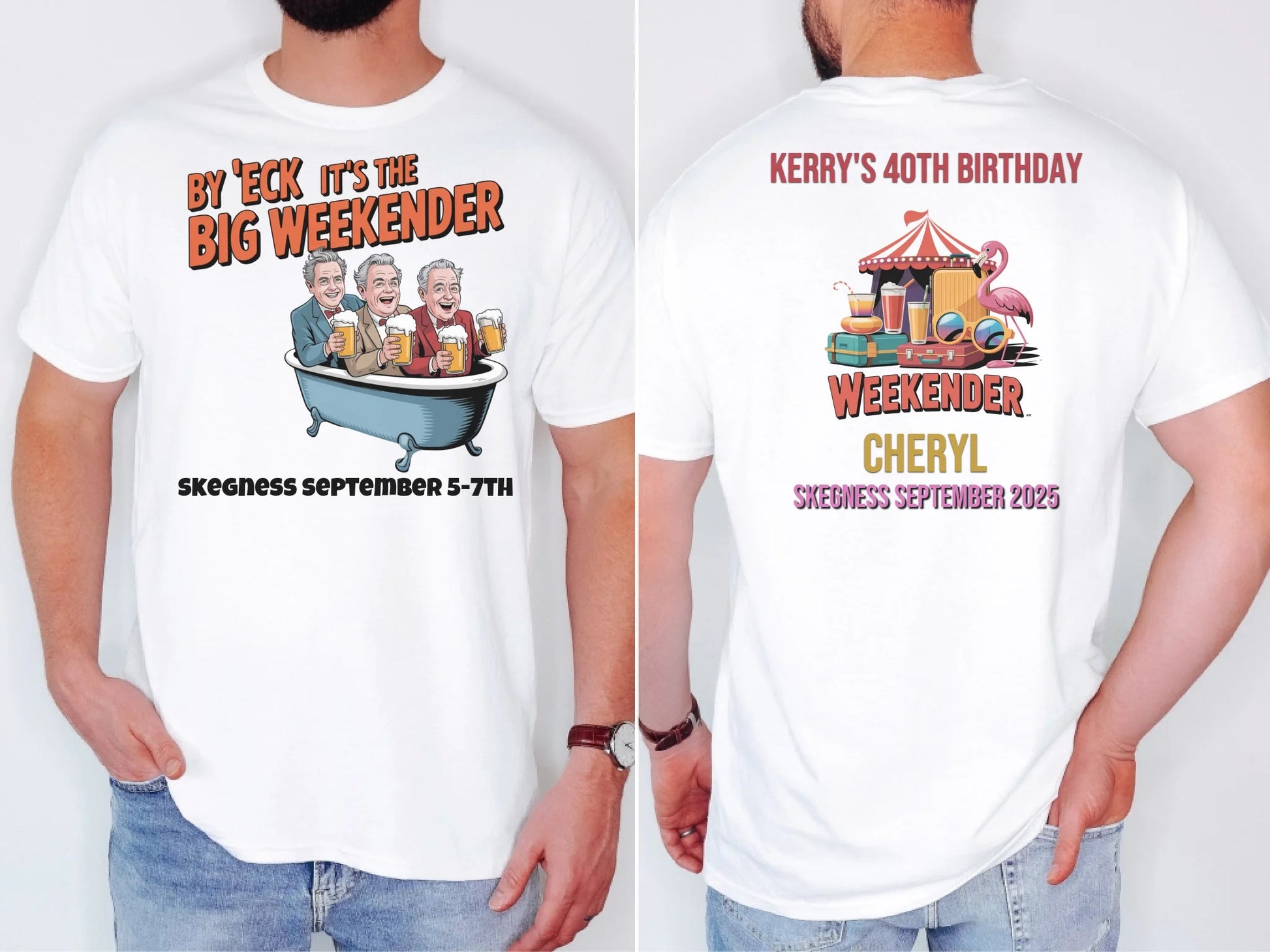 By 'Eck it's the Big Weekender - Adult Weekender Front and Back Personalised Unisex Heavy T-Shirt or Hoodie - 90s - Adult Weekender