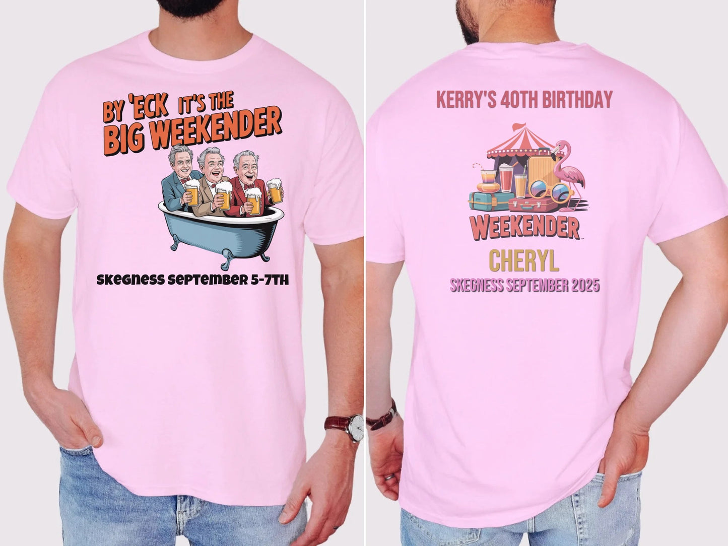 By 'Eck it's the Big Weekender - Adult Weekender Front and Back Personalised Unisex Heavy T-Shirt or Hoodie - 90s - Adult Weekender