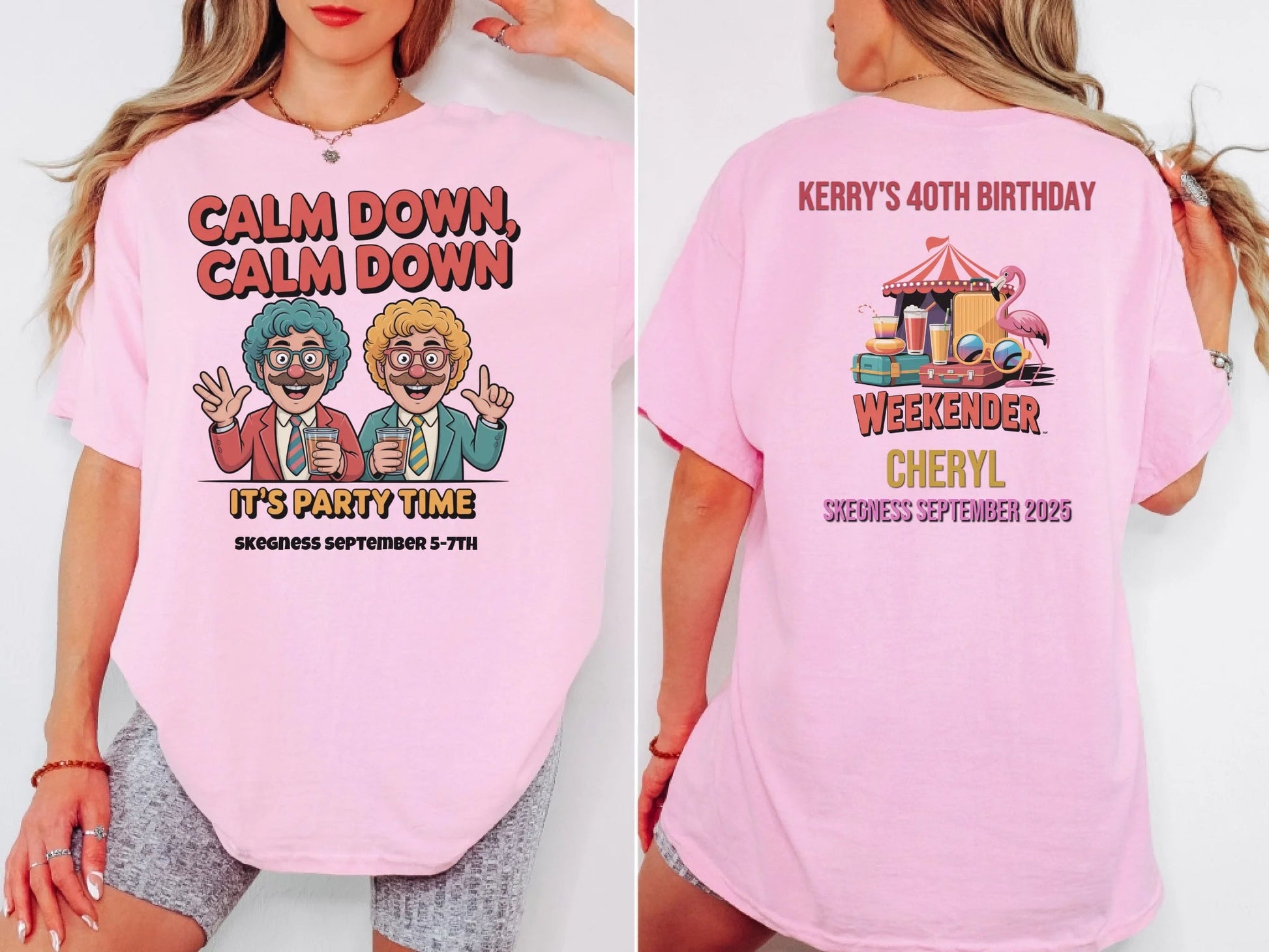 Calm Down Calm Down - Adult Weekender Front and Back Personalised Unisex Heavy T-Shirt or Hoodie - 90s - Adult Weekender