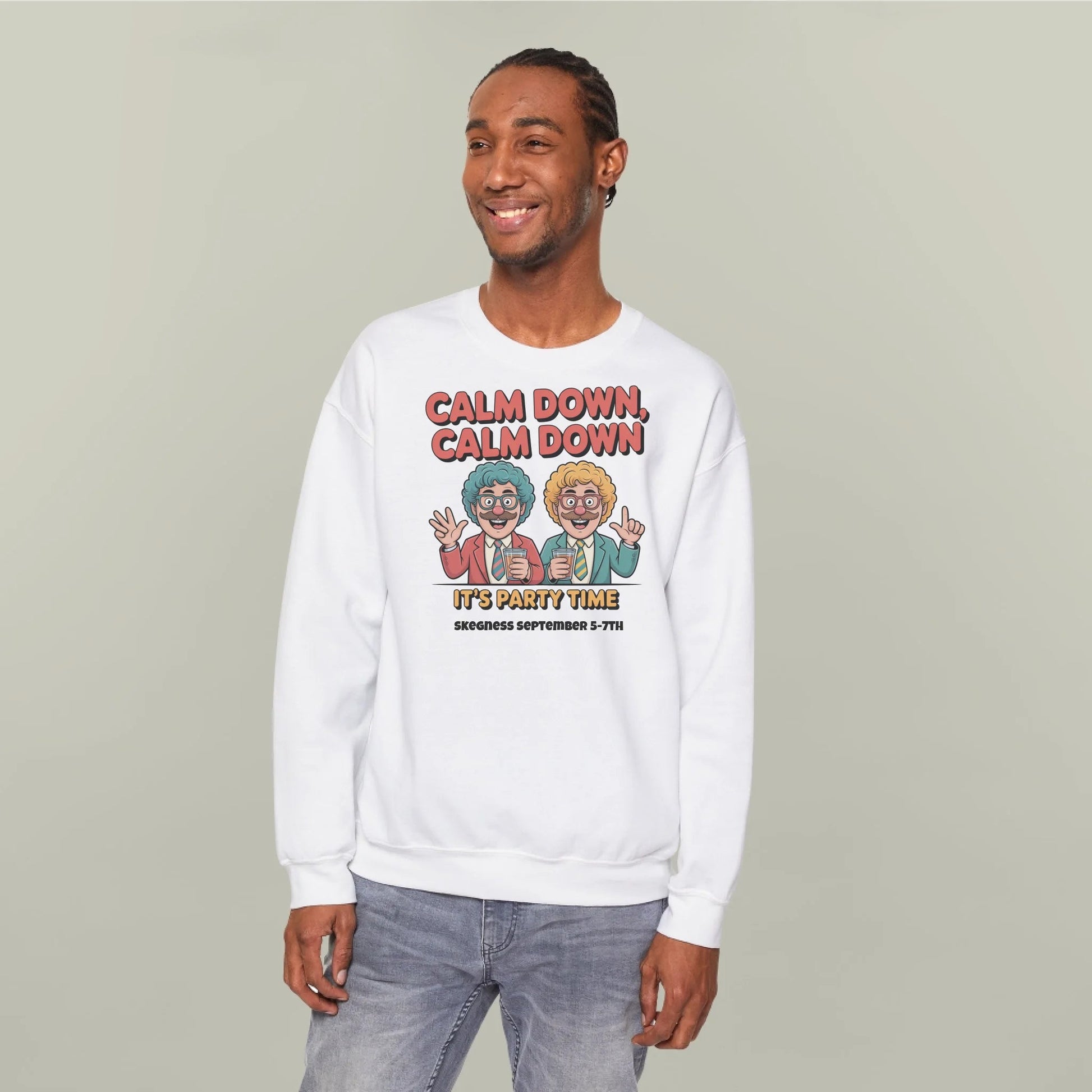 Calm Down Calm Down - Adult Weekender Front and Back Personalised Unisex Heavy T-Shirt or Hoodie - 90s - Adult Weekender