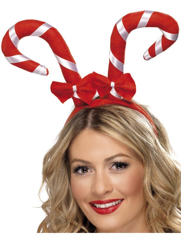 Candy Cane Headband, Red &amp; White - Adult Weekender
