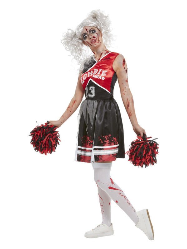 Cheerleader Zombie Costume, Red - Adult Weekender