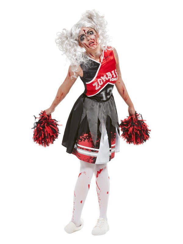 Cheerleader Zombie Costume, Red - Adult Weekender