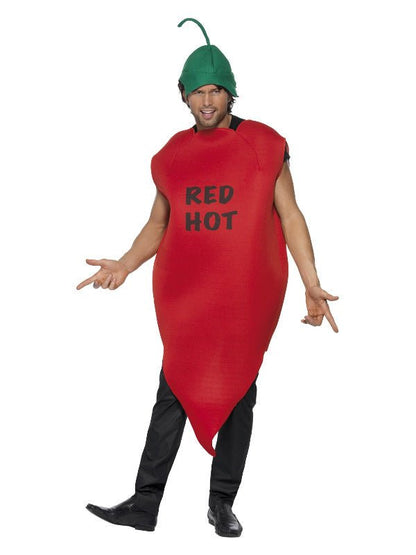 Chilli Pepper Costume, Red - Adult Weekender