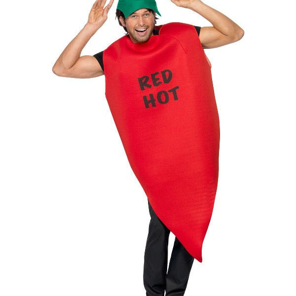 Chilli Pepper Costume, Red - Adult Weekender