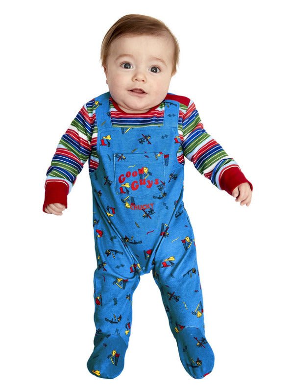 Chucky Baby Costume, Blue &amp; Red - Adult Weekender