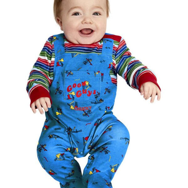 Chucky Baby Costume, Blue & Red - Adult Weekender
