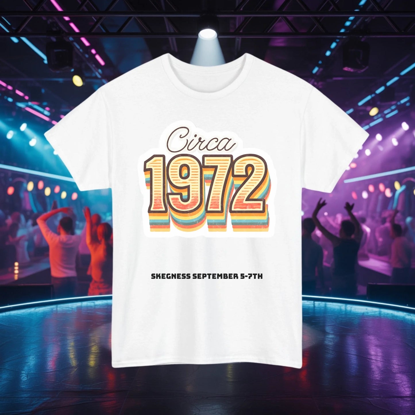 Circa 1972 - Adult Weekender Front and Back Personalised Unisex Heavy T-Shirt 70s - Adult Weekender