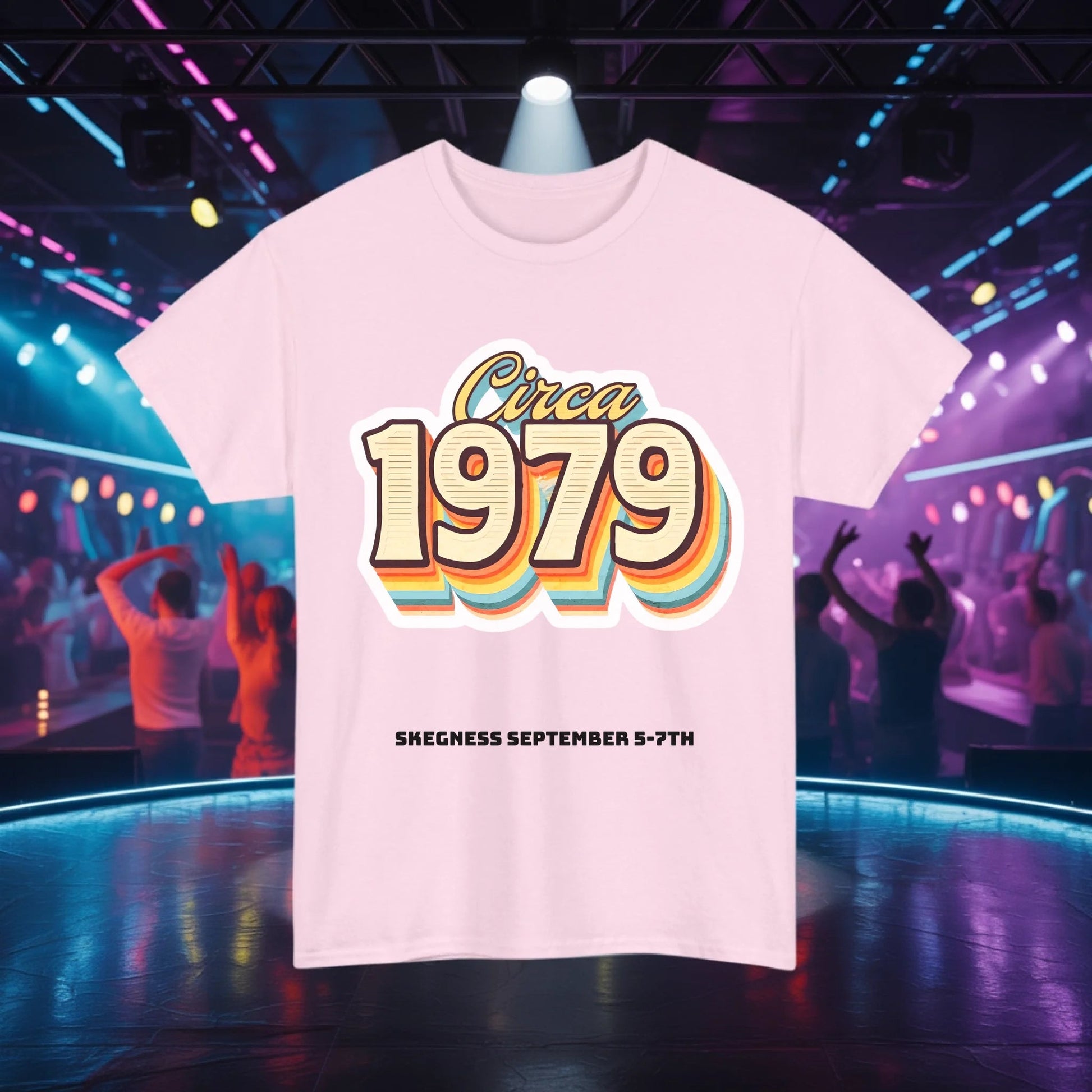 Circa 1979 - Adult Weekender Front and Back Personalised Unisex Heavy T-Shirt 70s - Adult Weekender
