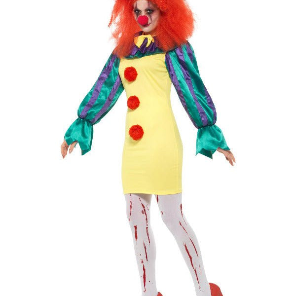 Classic Horror Clown Lady Costume, Multi - Coloured - Adult Weekender