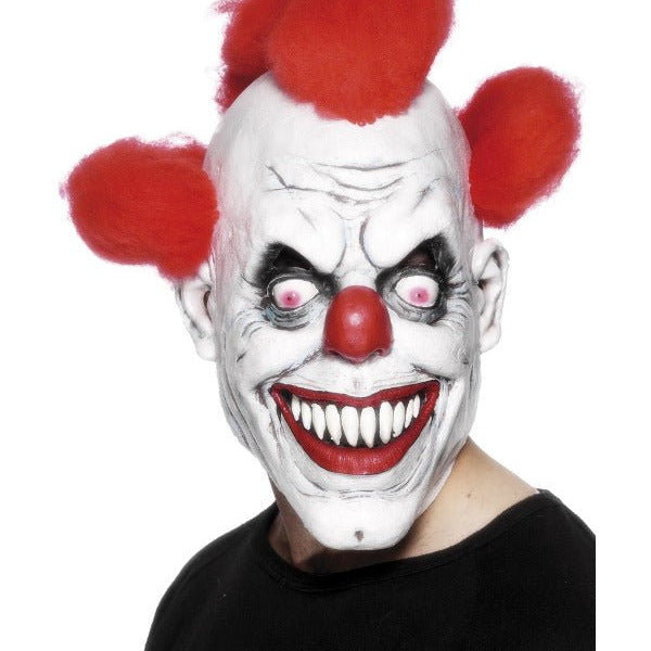 Clown 3/4 Latex Mask, Red & White - Adult Weekender