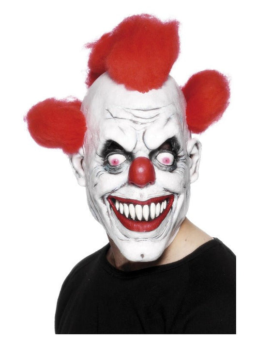 Clown 3/4 Latex Mask, Red &amp; White - Adult Weekender