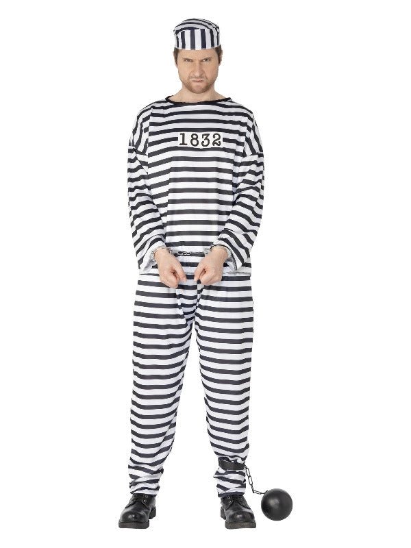 Convict Costume, Black &amp; White - Adult Weekender