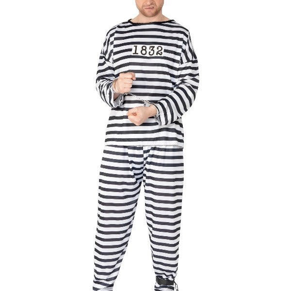 Convict Costume, Black & White - Adult Weekender