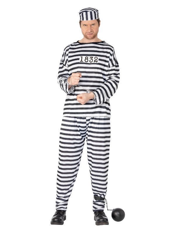Convict Costume, Black & White - Adult Weekender