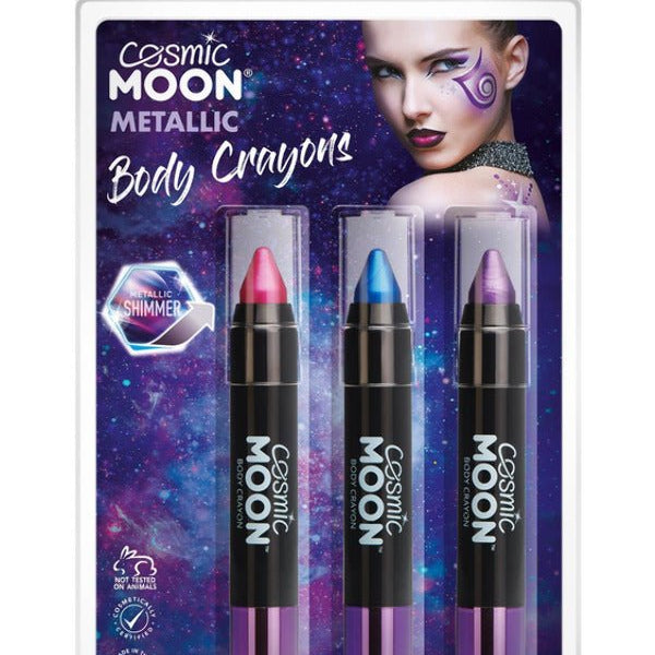 Cosmic Moon Metallic Body Crayons, Purple & Pink - Adult Weekender