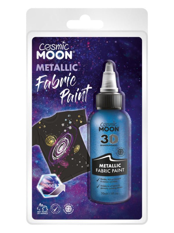 Cosmic Moon Metallic fabric Paint, Blue - Adult Weekender