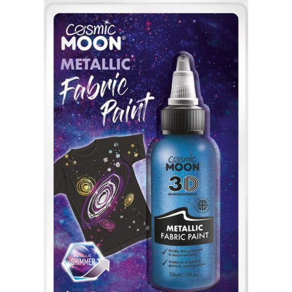 Cosmic Moon Metallic fabric Paint, Blue - Adult Weekender