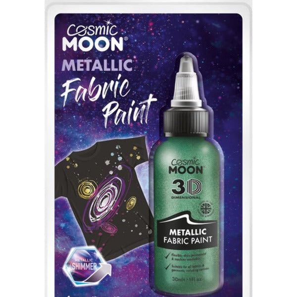 Cosmic Moon Metallic Fabric Paint, Green - Adult Weekender