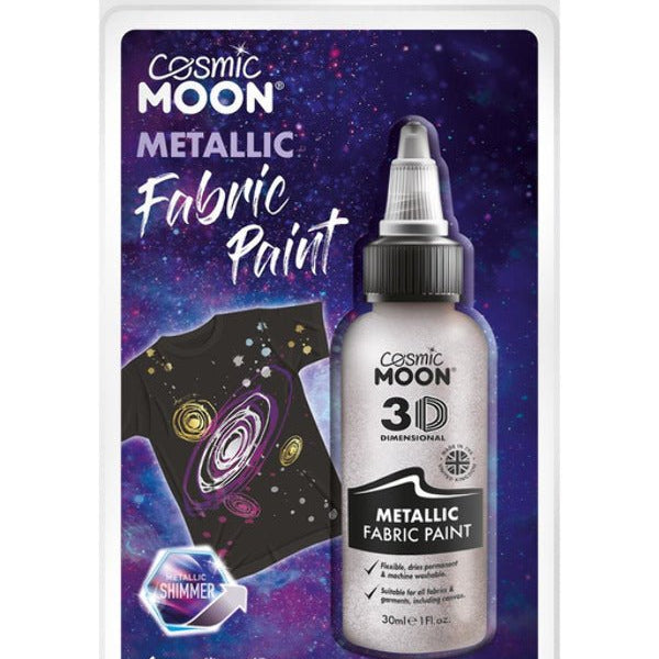Cosmic Moon Metallic Fabric Paint, Silver - Adult Weekender