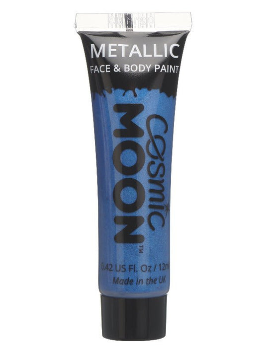 Cosmic Moon Metallic Face & Body Paint, Blue - Adult Weekender