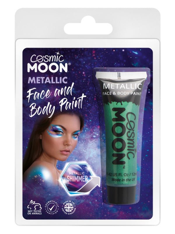 Cosmic Moon Metallic Face & Body Paint, Green - Adult Weekender